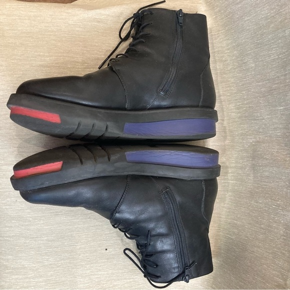 CAMPER Sz 40 Marta Lace Up Zipper Leather Blue and Red Design Sole Ankle Booties - Picture 4 of 8